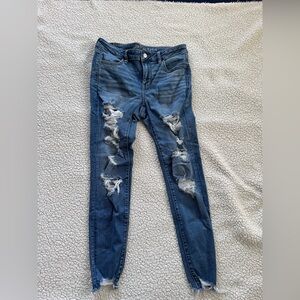 American Eagle Outfitters distressed Mid-wash Blue Skinny Jeans